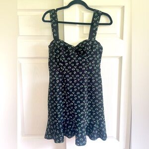 Anthropologie sweetheart cut, flower print, mini dress
